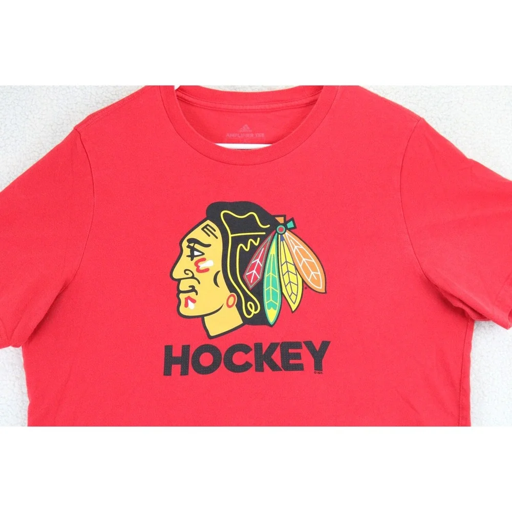 Adidas Chicago Blackhawks Hockey Graphic‎ T Shirt Mens Large Red NHL